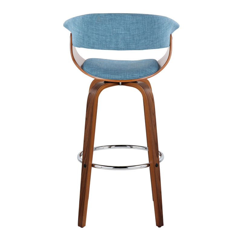 Vintage Mod - Mid Century Modern Fixed Height Barstool With Swivel With Round Footrest (Set of 2)