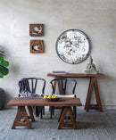 Theodor - Mirror With Industrial Design Round Mirror With Metal Frame For Wall Decor & Entryway Console Lean Against Wall - Black