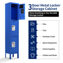 Lockers For Employees With 3 Door Storage Locker Durable For Gym, School, Office - Blue