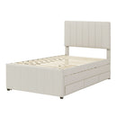 Upholstered Design Platform Bed With Trundle