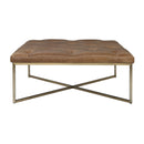 Hamilton - Square Upholstered Ottoman - Chestnut