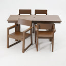 5 Piece Outdoor Dining Set For 4, Patio Table With Umbrella Hole And 4 Armrest Chairs For Backyard, Lawn, Deck, Or Poolside - Brown