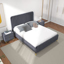 Bethany - Queen Upholstered Platform Bed - Gray