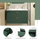 Wall Mounted Bathroom Vanity With Resin Sink, Floating Bathroom Storage Cabinet With 2 Drawers