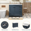 Bathroom Vanity With Ceramic Sink Combo, Abundant Storage Cabinet 2 Soft Close Doors And 5 Drawers