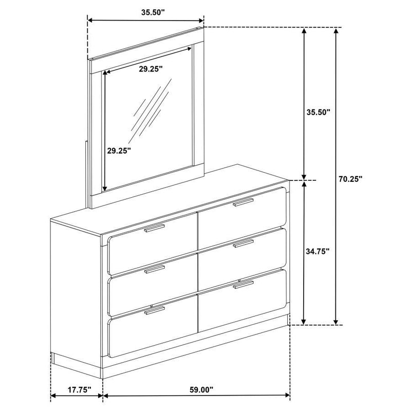 Caraway - 6-Drawer Bedroom Dresser With Mirror