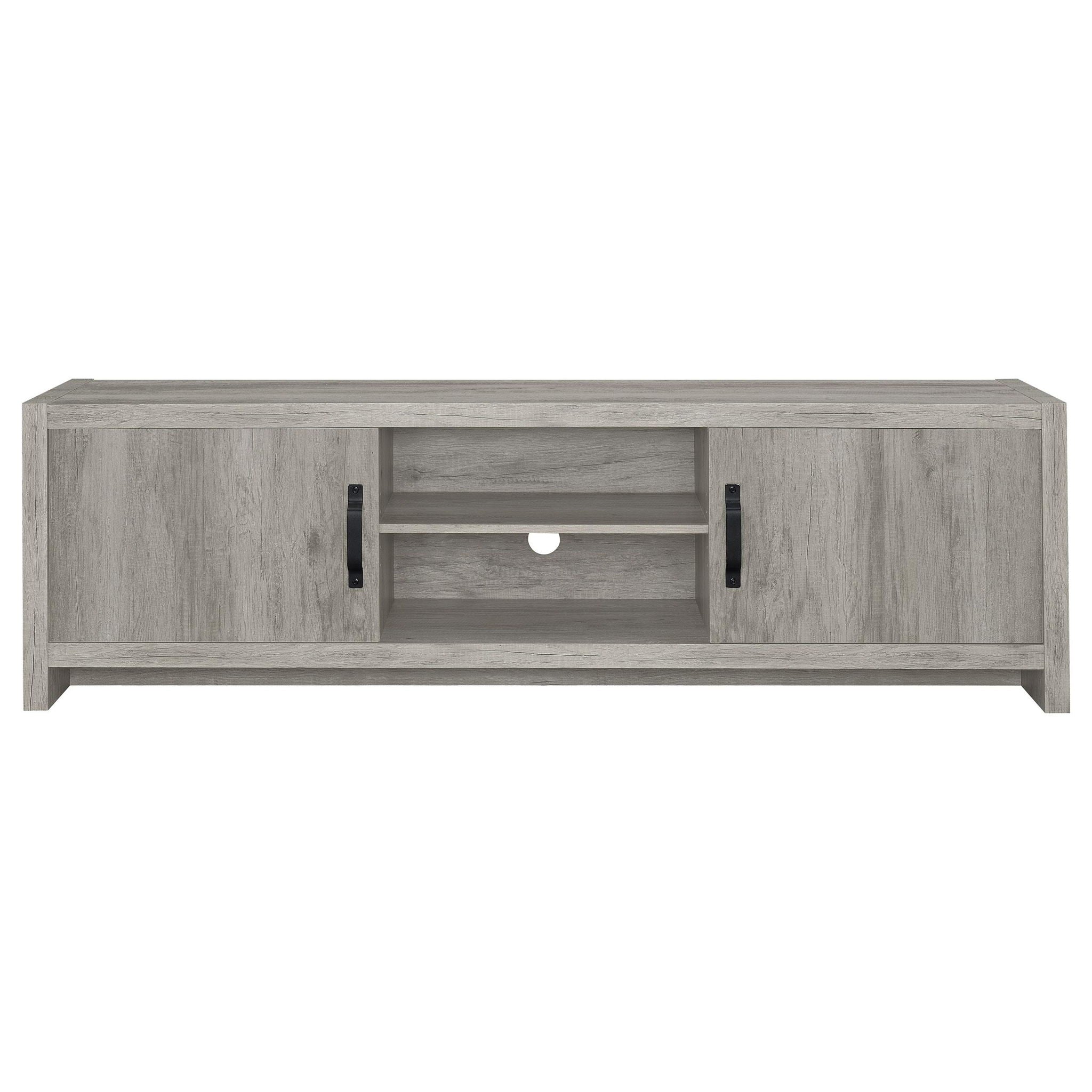 Burke 2-door Engineered Wood 71-inch TV Stand Grey Driftwood