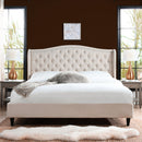 Coverley - King Tufted Shelter Platform Bed - Sky Neutral Beige