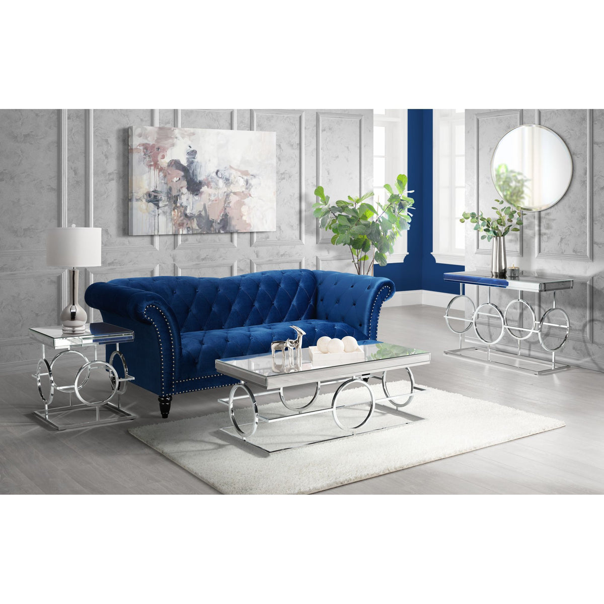 Pearl Occasional Table Set in Silver by Elements International, view 13
