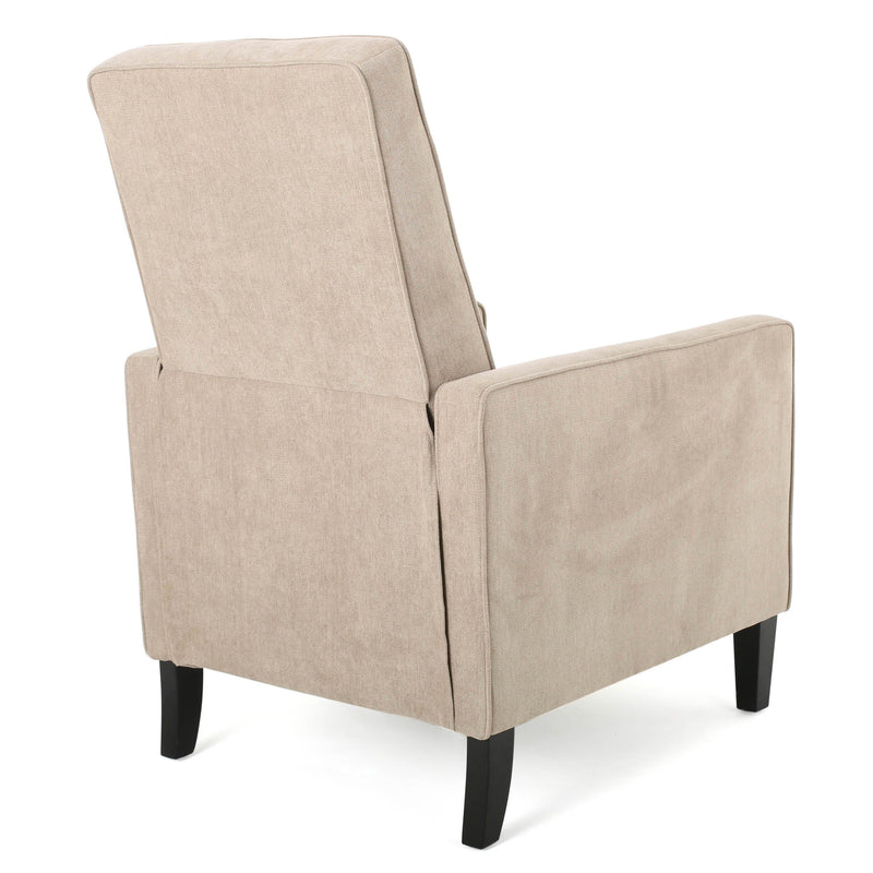 Push Back Chair Minimalist Linen Fabric - Natural