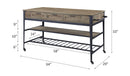 Macaria - 33" Kitchen Island - Rustic Oak & Black