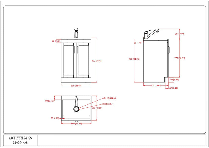 Kyle - Laundry Cabinet & Faucet And Stainless Steel Sink