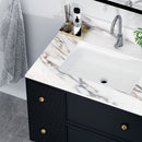 Elegant Vanity Top With Undermount Sink And Backsplash, Sintered Stone