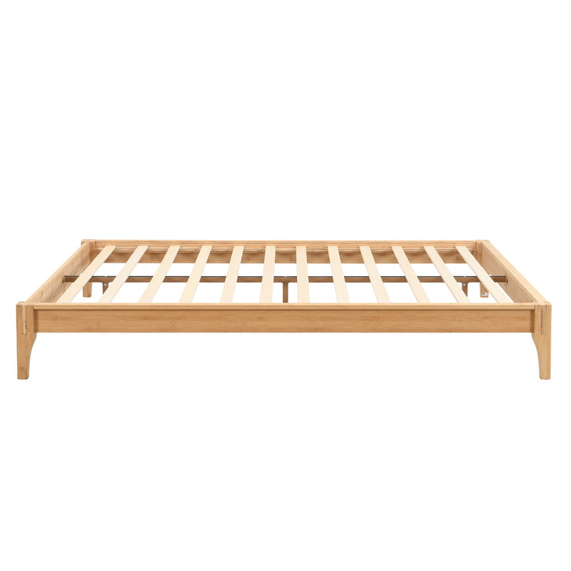 Solid Dry Bamboo Platform Bed Frame, With Slat Support