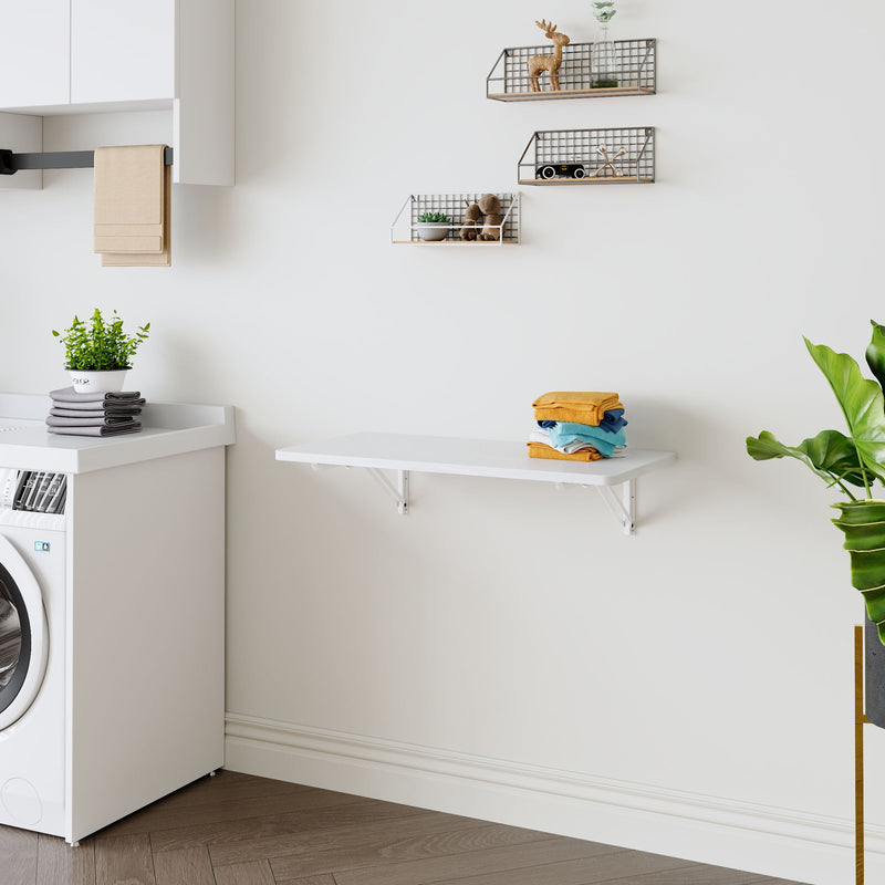 Folding Table Wall Mounted Folding Table For Small Spaces, Fold Down Desk, Workbench