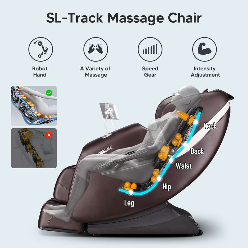 Bosscare - 2023 New Massage Full Body Chairs With Ai Voice, App Control Zero Gravity Shiatsu Recliner Massage Chair