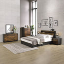 Eos - Queen Bed With Storage - Walnut & Black