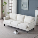 Rolled Arm Sofa With Nailhead Trim With Wooden Legs