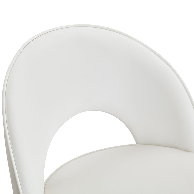 Upholstered Rotatable Bar Chair With Metal Legs For Dining Room