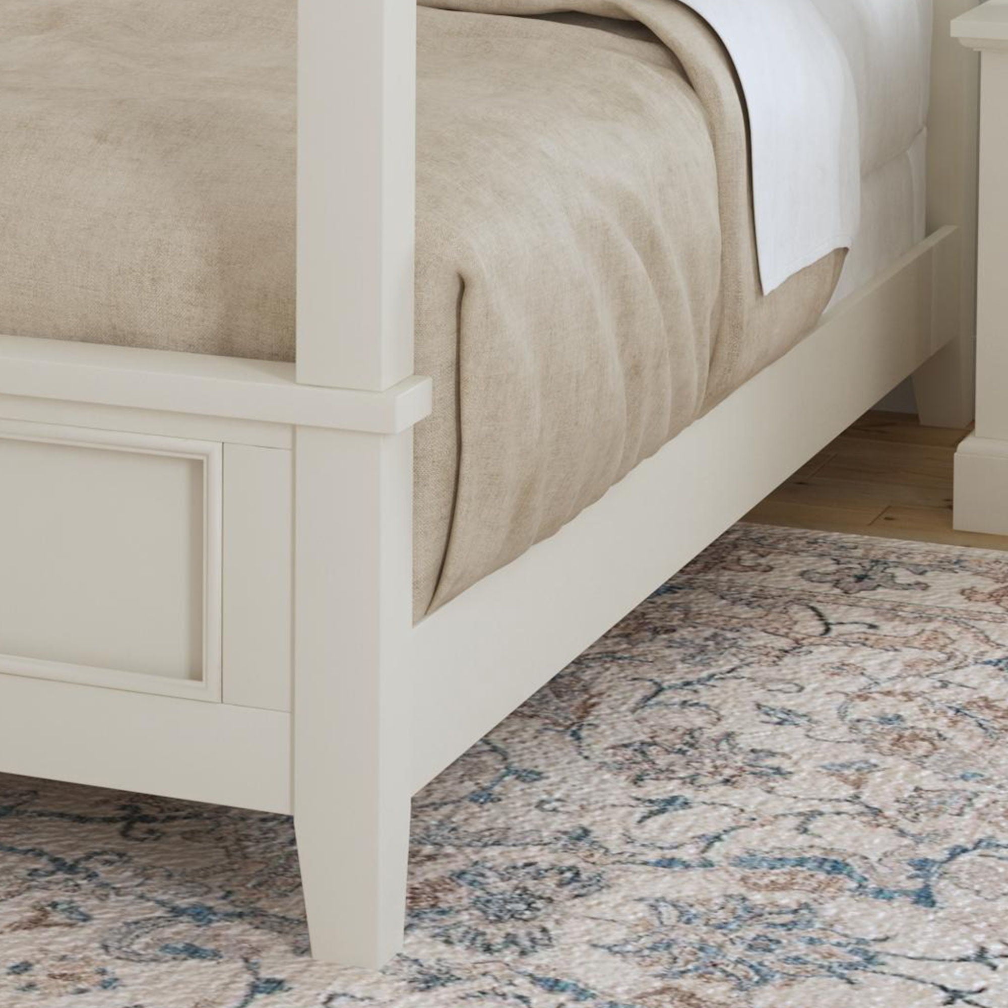 Naples - Queen Canopy Bed - White
