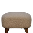 Boucle Square Footstool - Cream