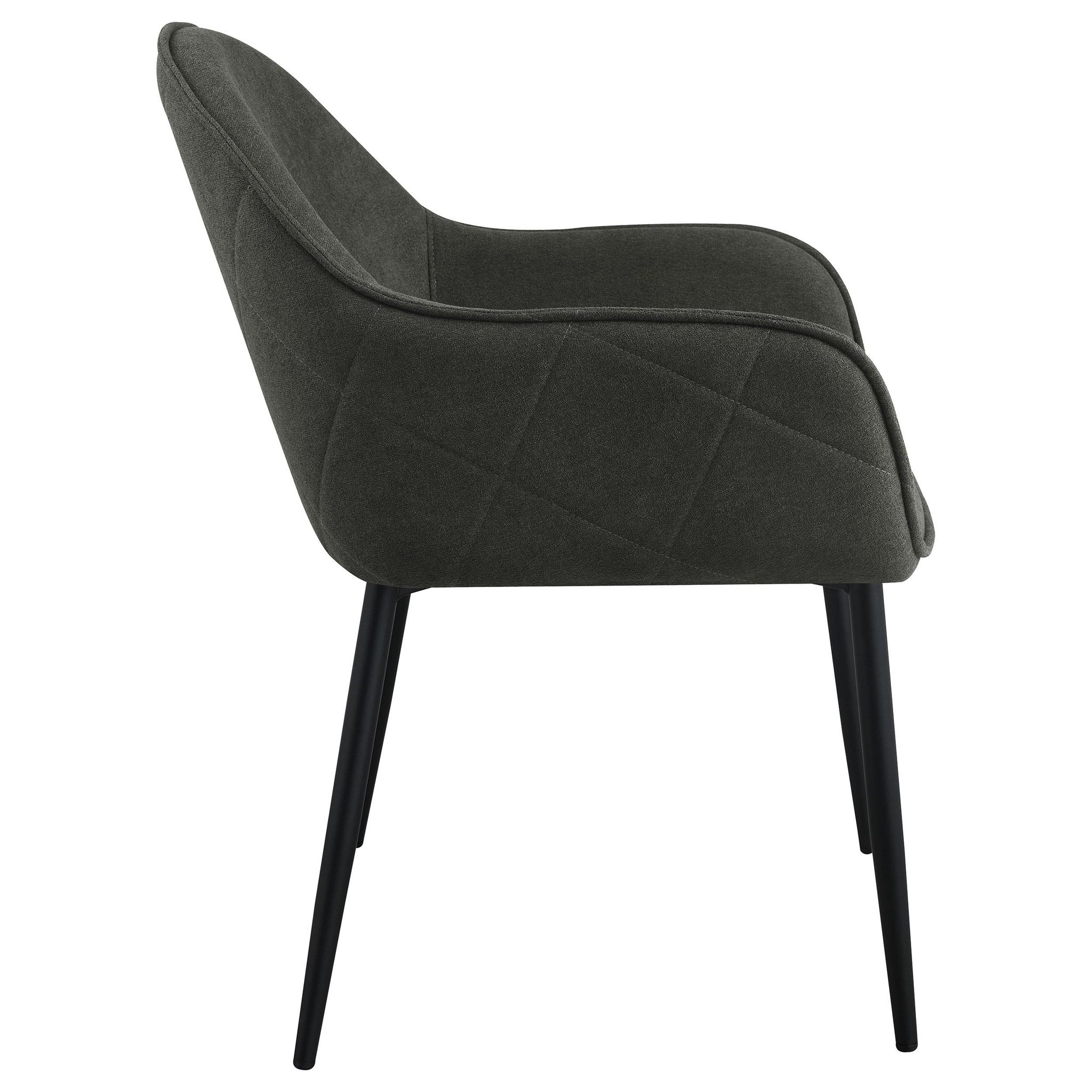Emma Fabric Upholstered Dining Arm Chair Charcoal (Set of 2) - Atlantic Fine Furniture Melbourne FL