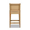 Pierre - Farmhouse Saddle Kitchen Island Counter Stool With Back - Sunkissed Beige Leather / Natural