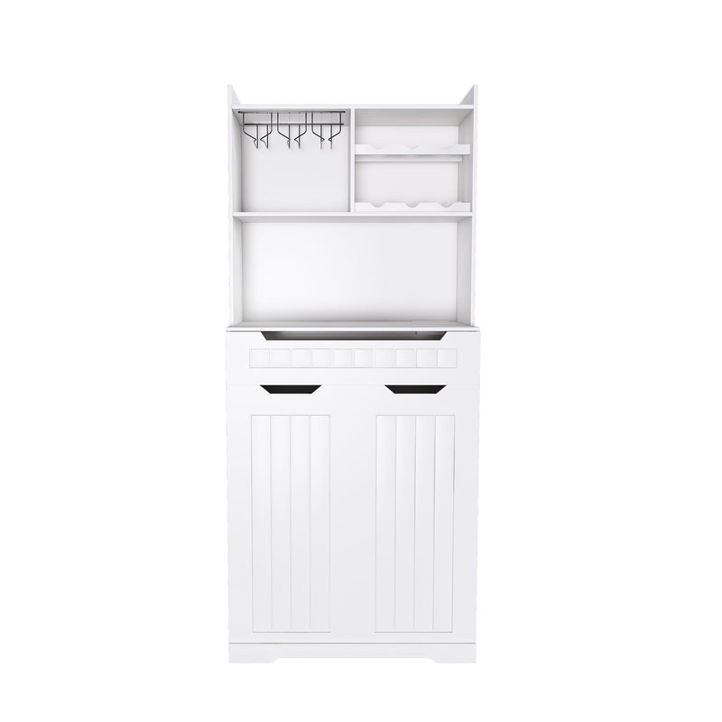 Modern Farmhouse Buffet Cabinet With Hutch Kitchen Storage Sideboard With Drawers & Barn Doors - White