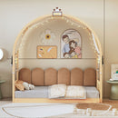 Extended Bed With Arched Roof And Trundle
