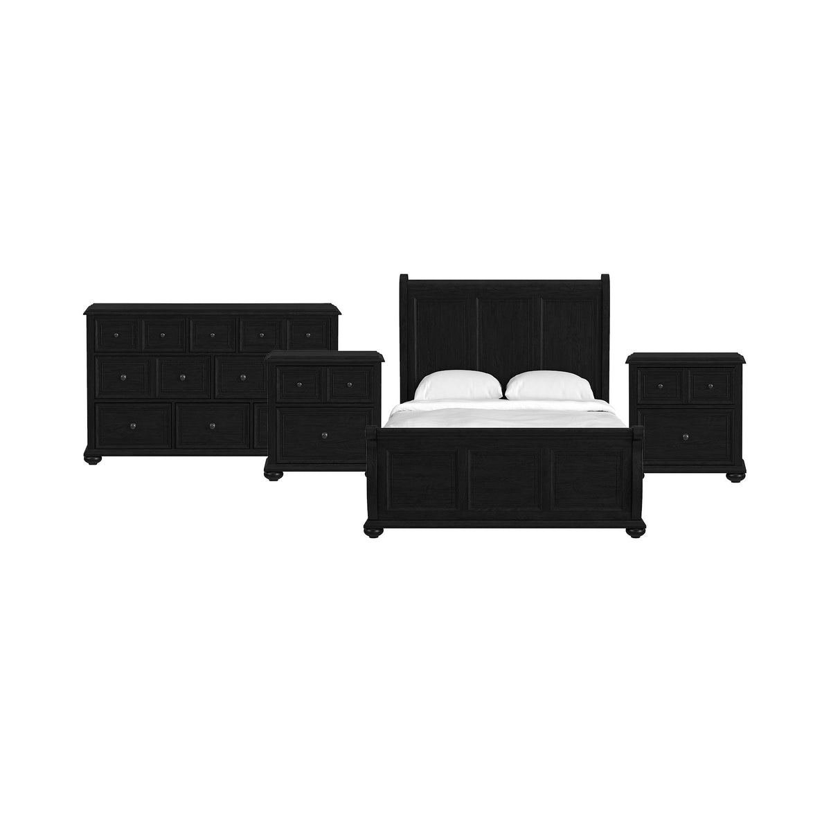 Heritage Sleigh Bedroom Set in Black by Elements International, view 14