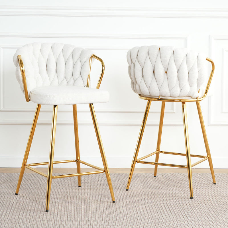 Modern Design High Stool With Plated Legs (Set of 2)