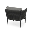 Hanford - Modern Club Chair With Woven Rope Design - Gray