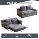 Loveseat Sofa, Comfortable Deep Seat Sofa Bed, Modern Small Corduroy Couch For Living Room Bedroom,Reversible Cushion With Pillows,No Assembly Required,Dark Gray