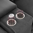 Modern U-Shaped Sofa With Console, Cupholders And USB Ports, 6 Seat Upholstered Symmetrical Indoor Furniture, Sleeper Couch Set With Chaise For Living Room