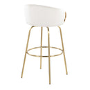 Claire - Contemporary / Glam Fixed Height Bar Stool (Set of 2) Round Footrest (Set of 2)