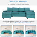 Convertible Sectional Sofa With Storage Chaise Lounges And USB Ports