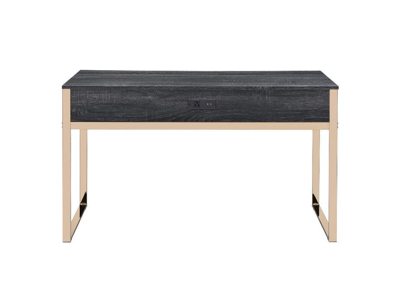 Perle - Writing Desk - Champagne Gold & Black Finish