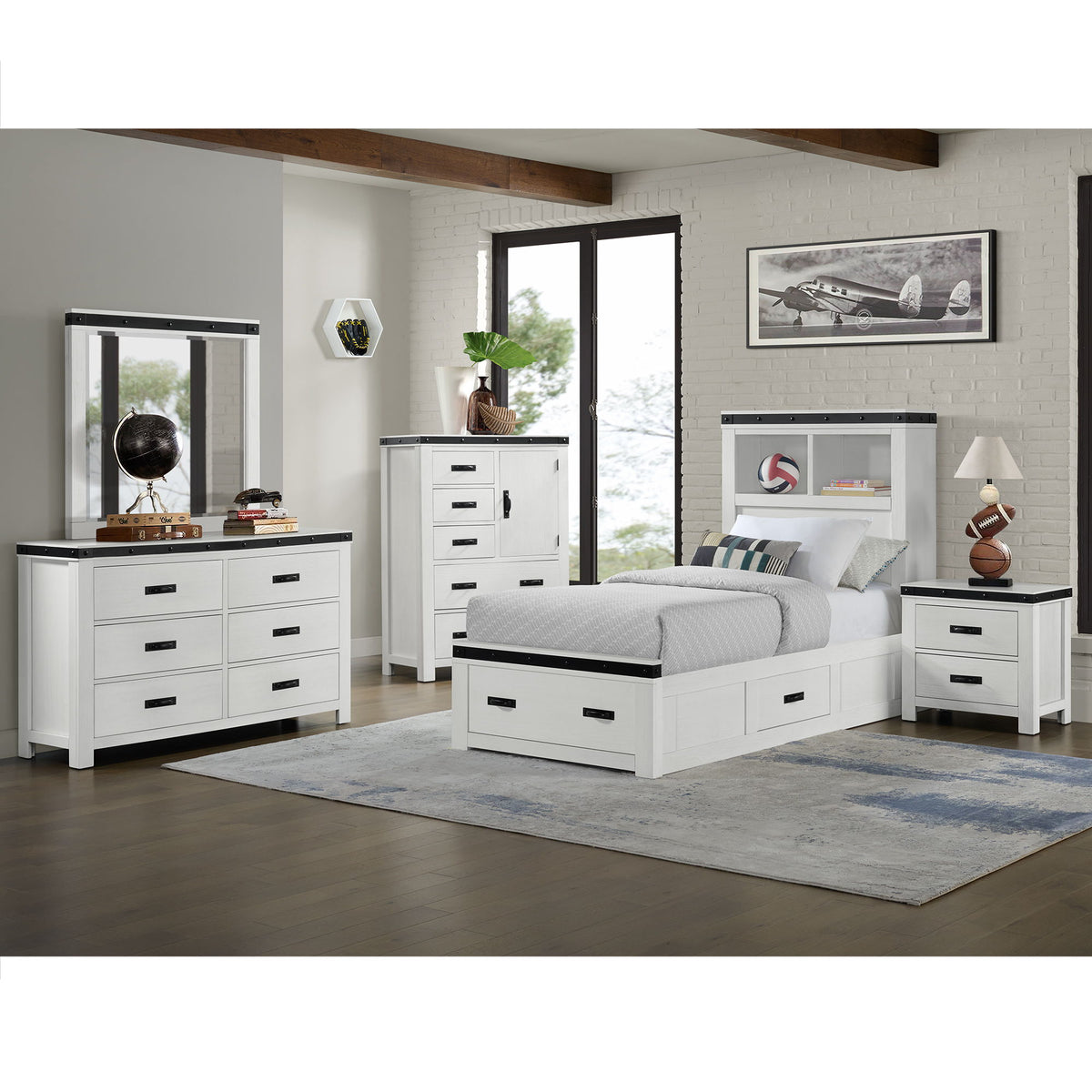 Wade Youth Chest in White by Elements International, view 10