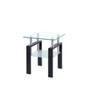 Luxury Modern Tempered Glass Coffee Table With 2 Layers
