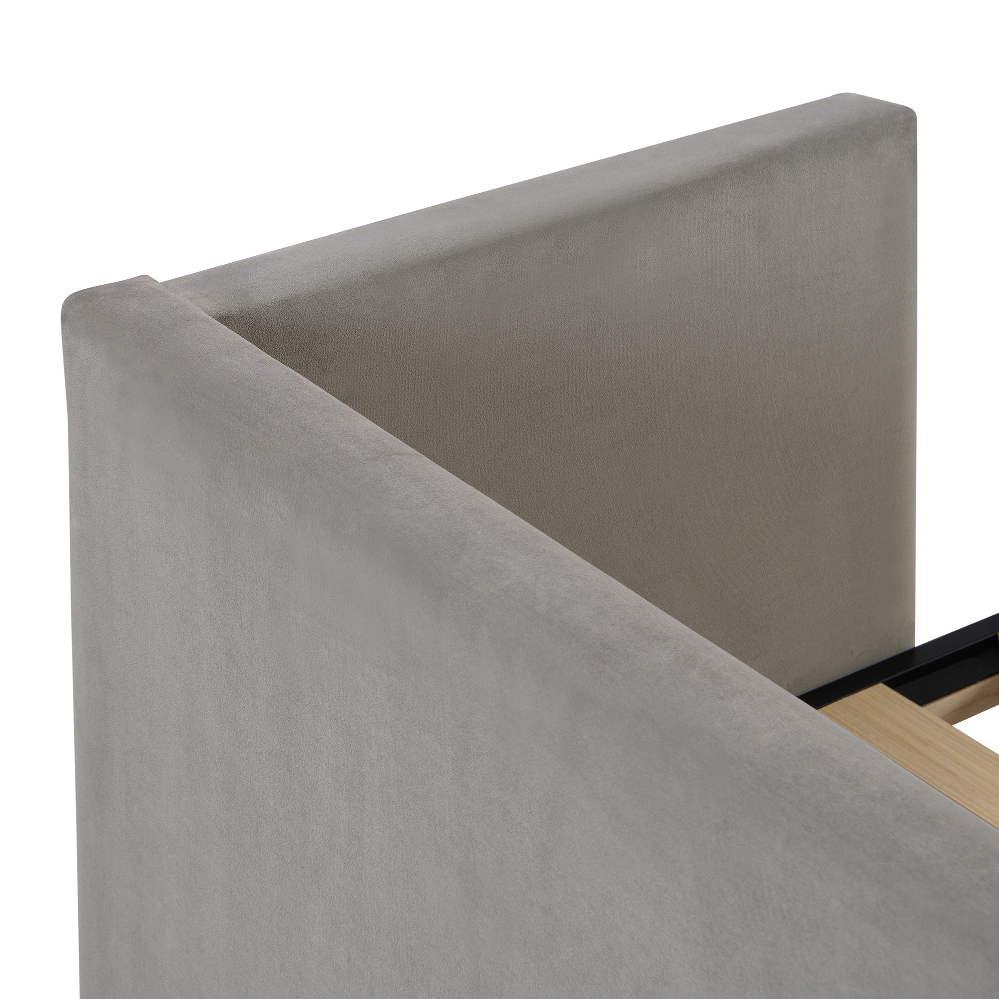 Twin Size Upholstered daybed with Pop Up Trundle, Gray - Atlantic Fine Furniture Melbourne FL