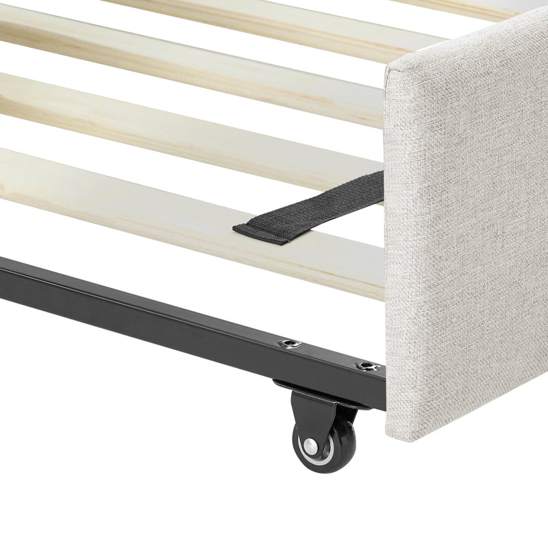 Elegant Daybed With Trundle Upholstered Tufted Sofa Bed