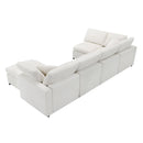 Modern Modular Cloud Sofa Bed, 6 Seat Chenille Sectional Couch Set With Ottoman, Free Combination, Convertible U Shaped Sleeper Sofa For Living Room