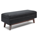 Owen - Rectangular Storage Ottoman - Midnight Black