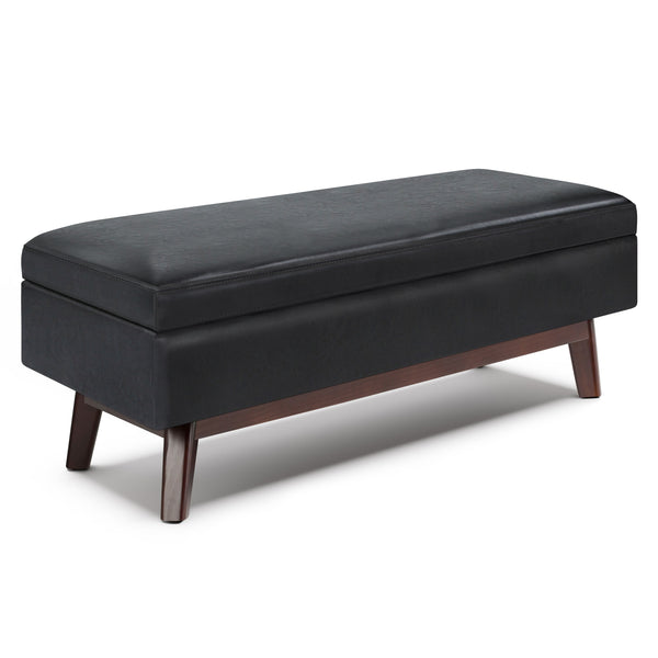 Owen - Rectangular Storage Ottoman - Midnight Black