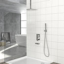 12" Ceiling Mount Square Shower System With Waterfall Tub Spout And Handheld Shower