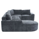 U-Shaped Oversized Modular Cloud Sectional Sofa With Deep Seat For Living Room