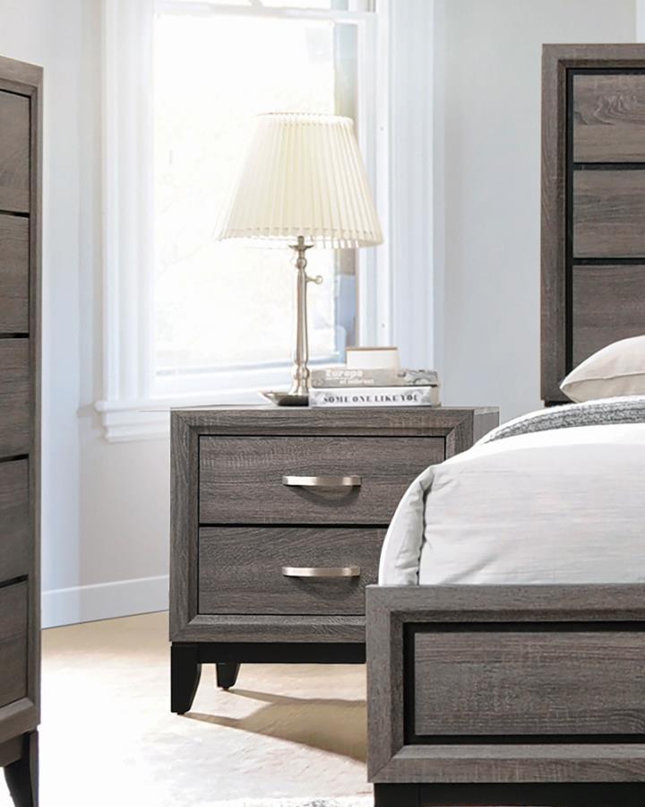 Watson - 2-Drawer Nightstand - Gray Oak - Atlantic Fine Furniture Inc