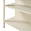 Rustic 3 Piece Stationary Kitchen Island Set With 2 Seatings, With 2 Open Shelves