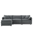 Modular Sectional With Deep And Wide Seat, Cloud Couch Set With Double Cushions Sofa With Movable Ottoman