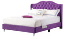Upholstered Velvet Bed Transitional